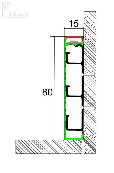 Алюминиевый плинтус Fezard Кабельный ALP-G80-LA Алюминий 80*15*2500 мм в Ульяновске