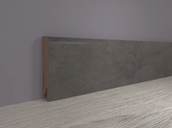 Плинтус MDF Bonkeel 24064 Бетон Лофт Графит (100х16х2400 мм) в Ульяновске