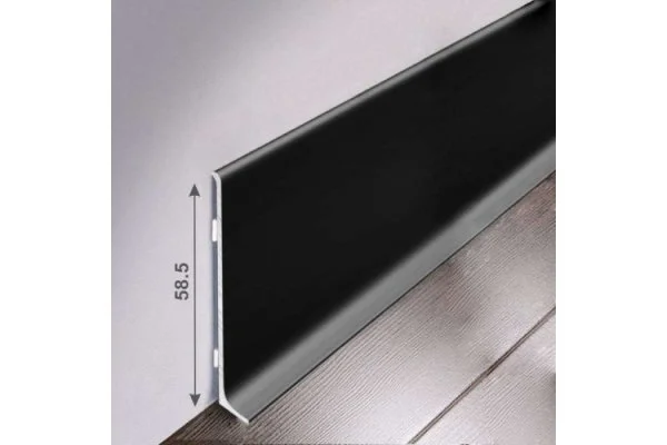 Алюминиевый плинтус Bonkeel ПЛ60 515л Черный (58,5х11,2х2500мм) в Ульяновске