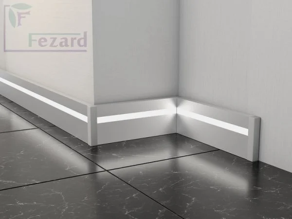 Алюминиевый плинтус Fezard Кабельный ALP-G80-LF Алюминий 80*15*2500 мм в Ульяновске