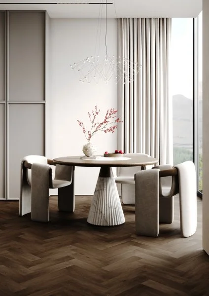 Кварц-виниловая плитка Fargo Herringbone 44-7009-24 Дуб Шварцвальд в Ульяновске