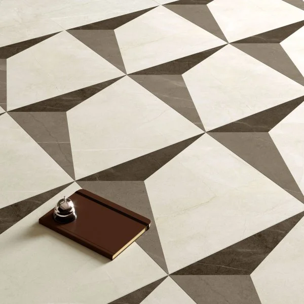 Керамогранит Coliseum Фьямма Уайт Вставка Фрэйм 60х60 (Натуральный и Реттифицированный) в Ульяновске