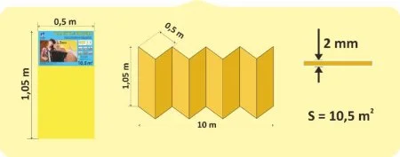 Подложка Солид 2мм гармошка желтая (10.5 м2) в Ульяновске