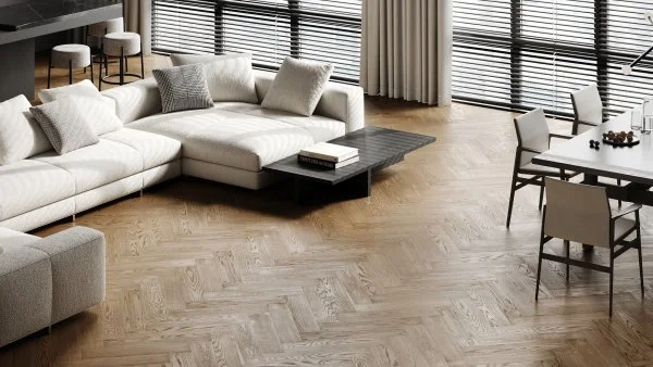 Паркетная доска Quartz Parquet Английская Ёлка Дуб Карельский 33-419 в Ульяновске