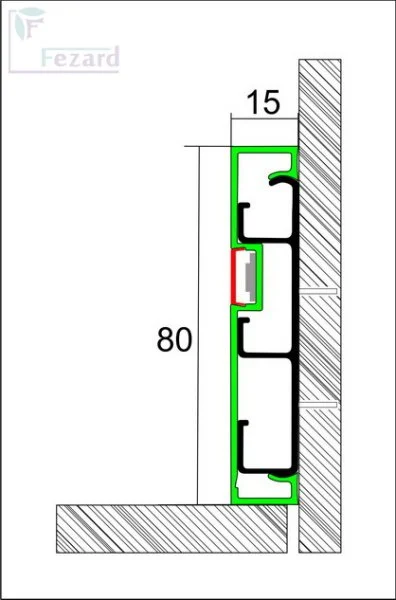 Алюминиевый плинтус Fezard Кабельный ALP-G80-LF Алюминий 80*15*2500 мм в Ульяновске