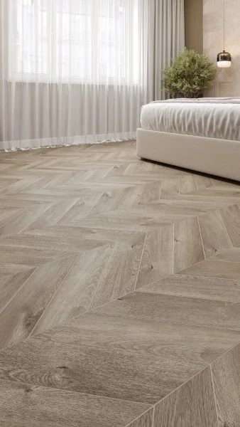 Кварц-виниловая плитка Alpine Floor Chevron Дуб Натур. Отбеленный ECO 20-3 (2,5 мм. 43 класс) в Ульяновске