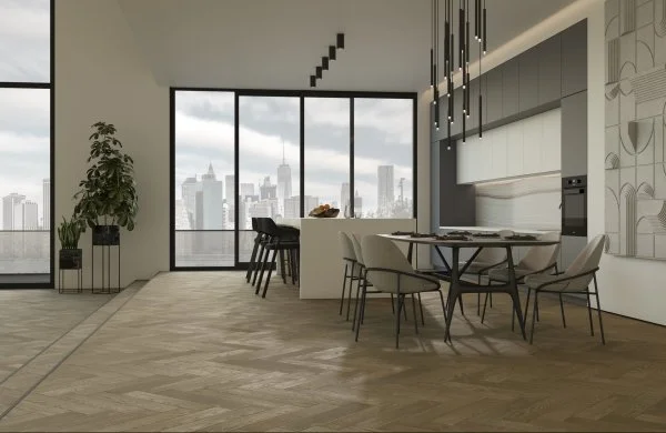 Паркетная доска Quartz Parquet Английская Ёлка Дуб Карельский 33-419 в Ульяновске